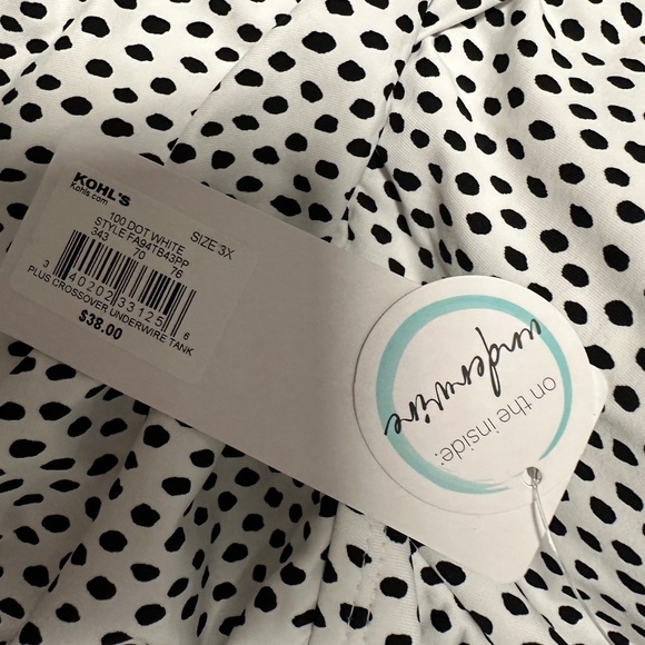 *FRESHWATER* Plus White x Black Underwire Swim Top Size 3X NWT - Picture 8 of 9